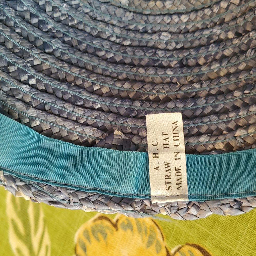 A H C HAT JOCKEY CAP LONG BILL 100% NATURAL STRAW LAP WEAVE - Picture 3 of 8